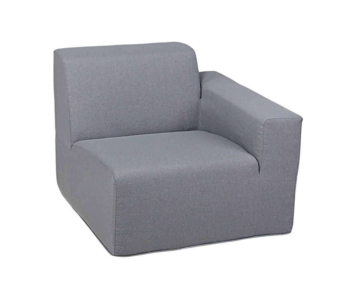 Deko Living 4 Piece Seating Gray Outdoor Compressed Foam Sectional Sofas and Ottoman Set  - COP30017