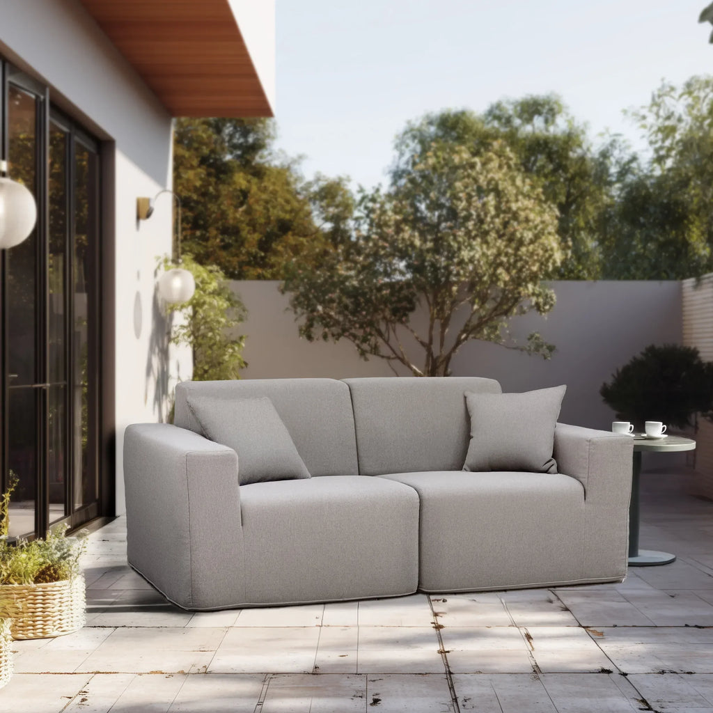 Deko Living 2 Piece Seating Gray Outdoor Compressed Foam Sectional Sofas  - COP30017SET