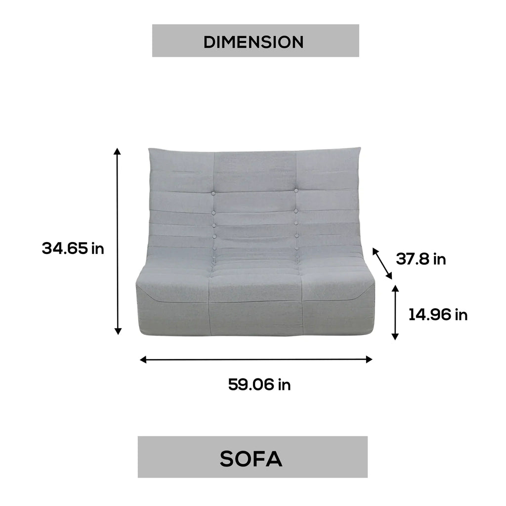 Deko Living Gray Outdoor Compressed Foam Sofa  - COP30019SOF