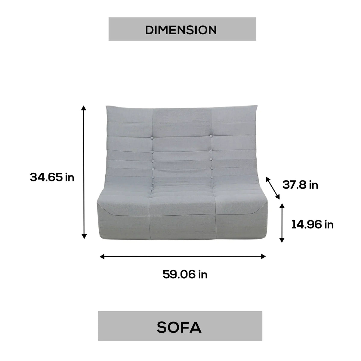 Deko Living Gray Outdoor Compressed Foam Sofa  - COP30019SOF