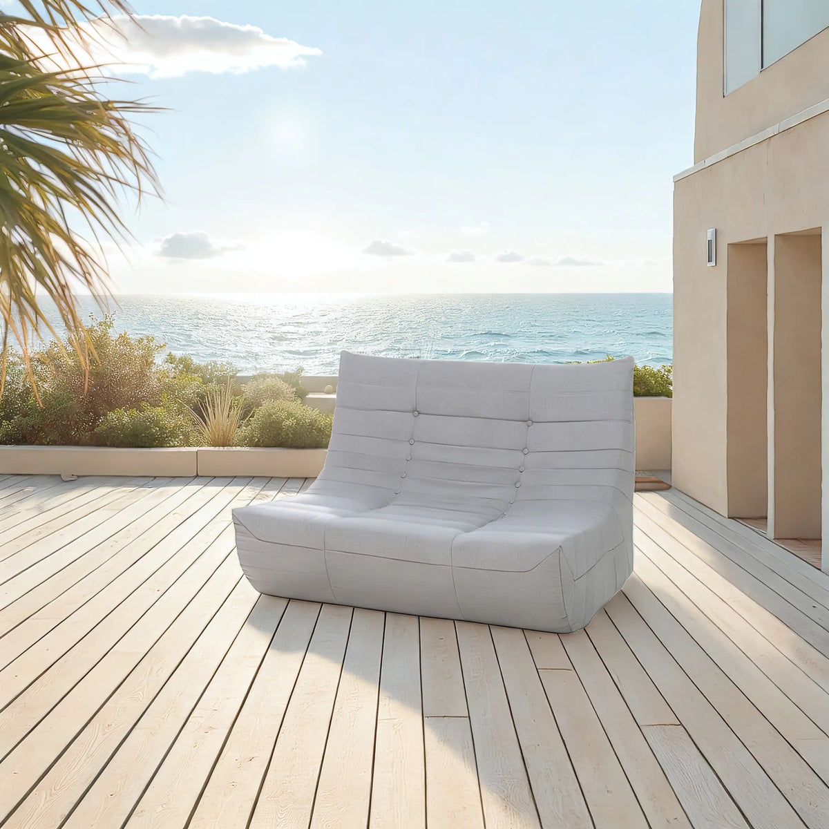 Deko Living Gray Outdoor Compressed Foam Sofa  - COP30019SOF