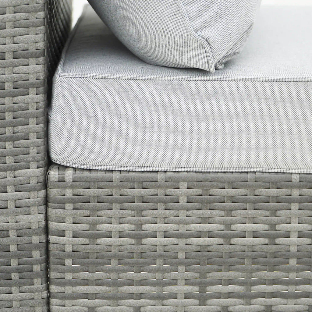 Deko Living 8 Piece Gray Outdoor Sectional Wicker Sofa Chairs and Tables  with Interchangable Blue and Gray Cushion Covers  - COP30111