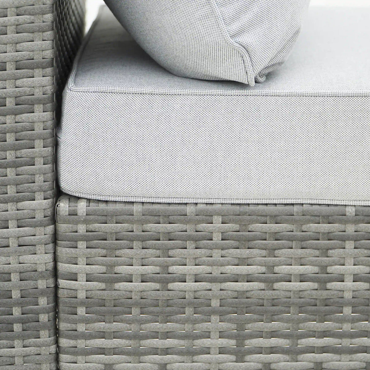 Deko Living 8 Piece Gray Outdoor Sectional Wicker Sofa Chairs and Tables  with Interchangable Blue and Gray Cushion Covers  - COP30111