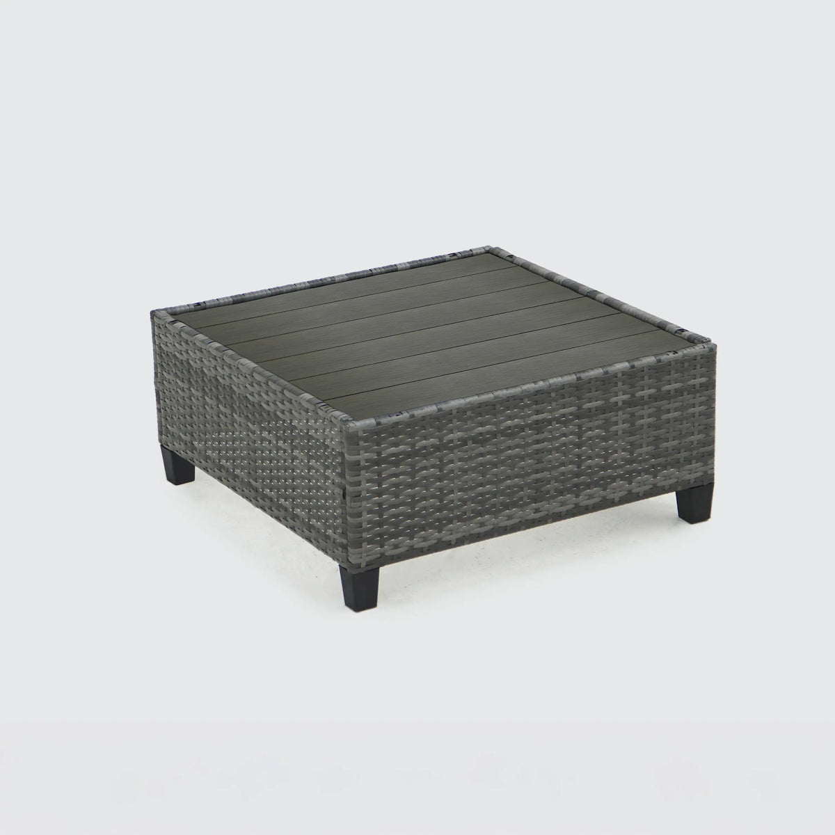 Deko Living 8 Piece Gray Outdoor Sectional Wicker Sofa Chairs and Tables  with Interchangable Blue and Gray Cushion Covers  - COP30111