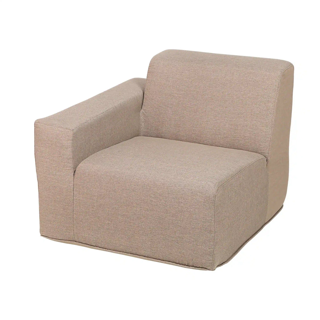 Deko Living 4 Piece Seating Brown Outdoor Compressed Foam Sectional Sofas and Ottoman Set  - COP30117