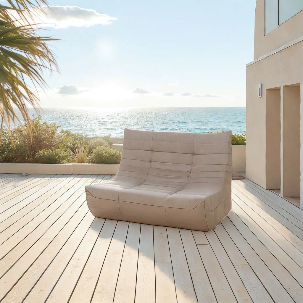 Deko Living 5 Piece Brown Outdoor Compressed Foam Loveseat Sofa Chairs and Table Set  - COP30119