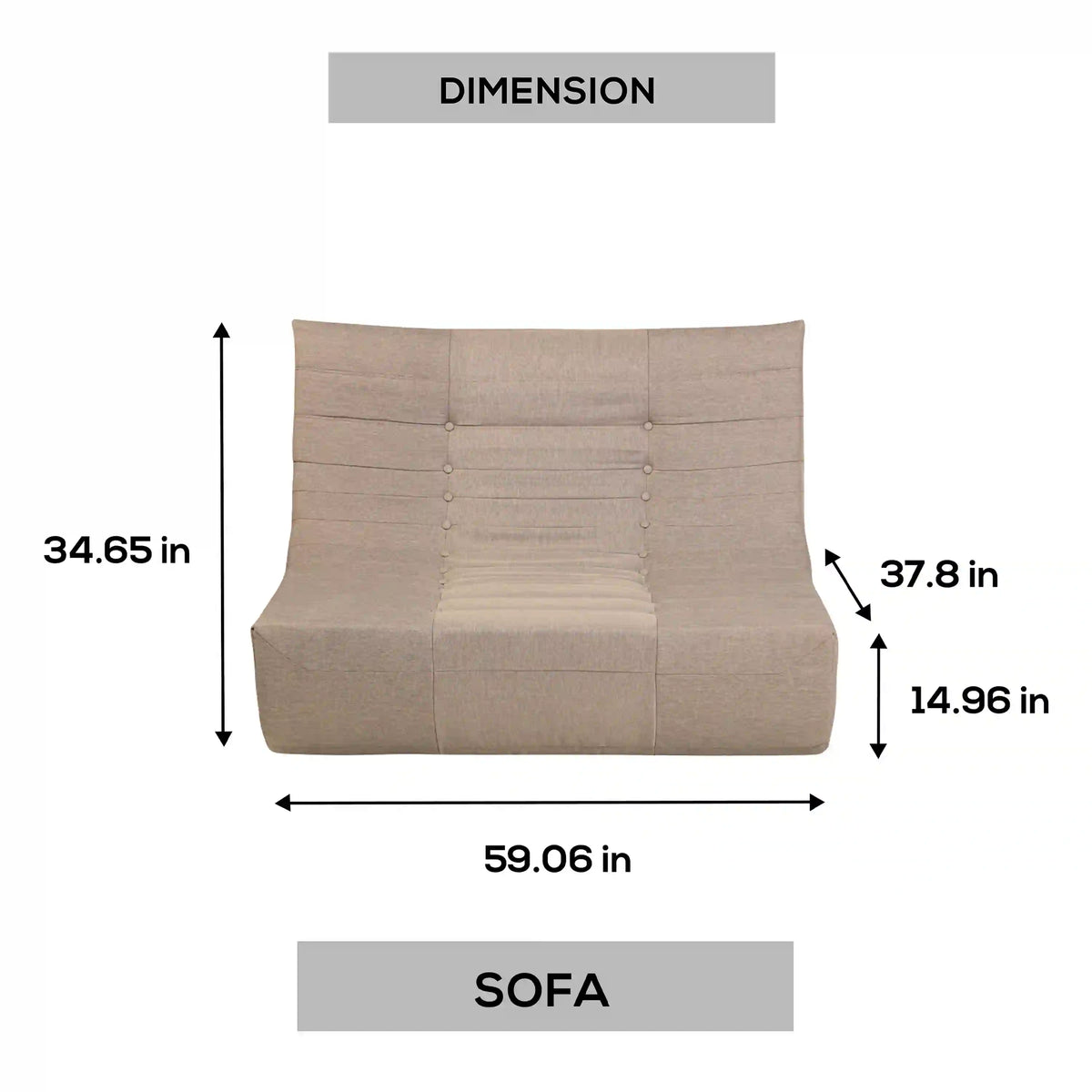 Deko Living Brown Outdoor Compressed Foam Sofa  - COP30119SOF