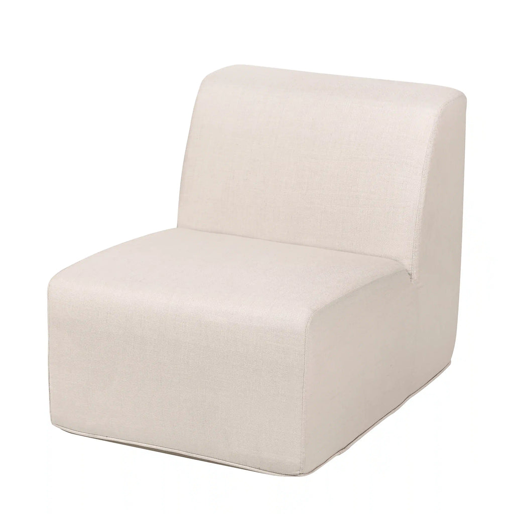Deko Living 4 Piece Seating Beige Outdoor Compressed Foam Sectional Sofas and Ottoman Set  - COP30217