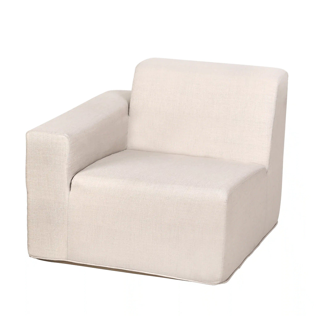 Deko Living 4 Piece Seating Beige Outdoor Compressed Foam Sectional Sofas and Ottoman Set  - COP30217