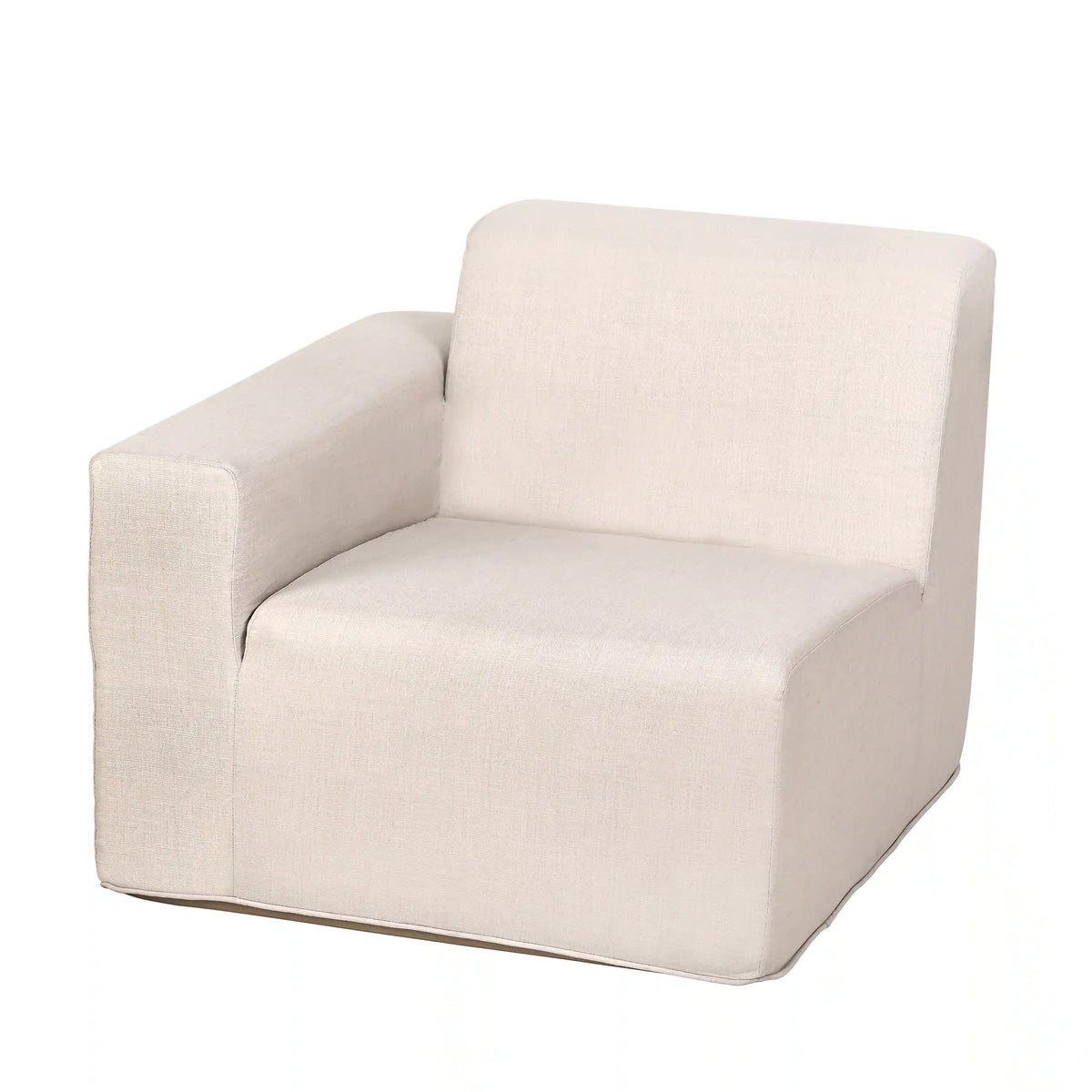 Deko Living 4 Piece Seating Beige Outdoor Compressed Foam Sectional Sofas and Ottoman Set  - COP30217