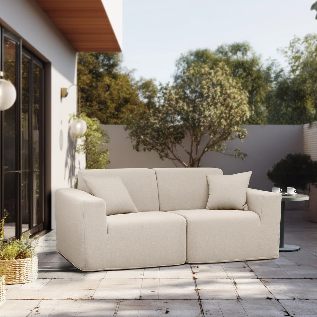Deko Living 2 Piece Seating Beige Outdoor Compressed Foam Sectional Sofas  - COP30217SET