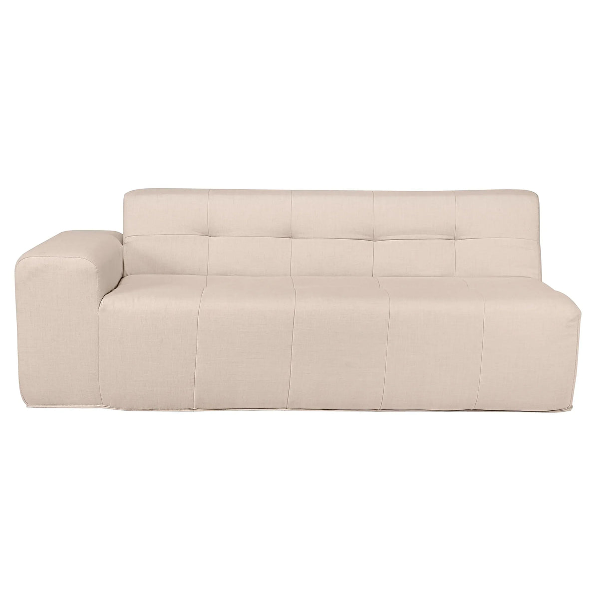 Deko Living 4 Piece Beige Outdoor Compressed Foam Sectional Sofa Lounger and Table Set  - COP30218