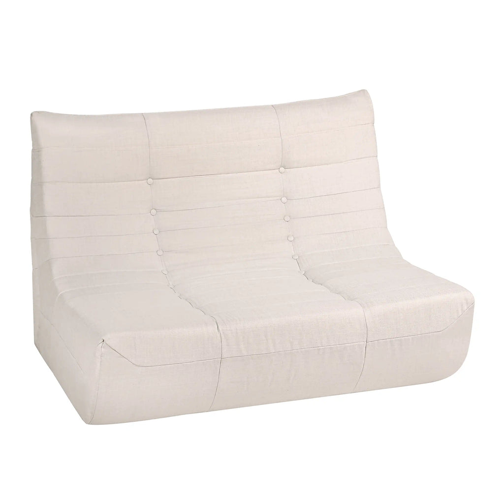 Deko Living 5 Piece Beige Outdoor Compressed Foam Loveseat Sofa Chairs and Table Set  - COP30219