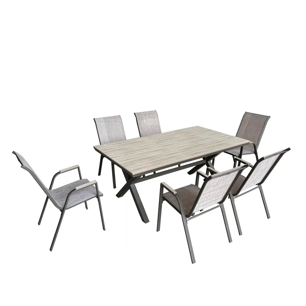 Deko Living 7 Piece Brown Outdoor Dining Chairs and Table Set  - COP30702BWN