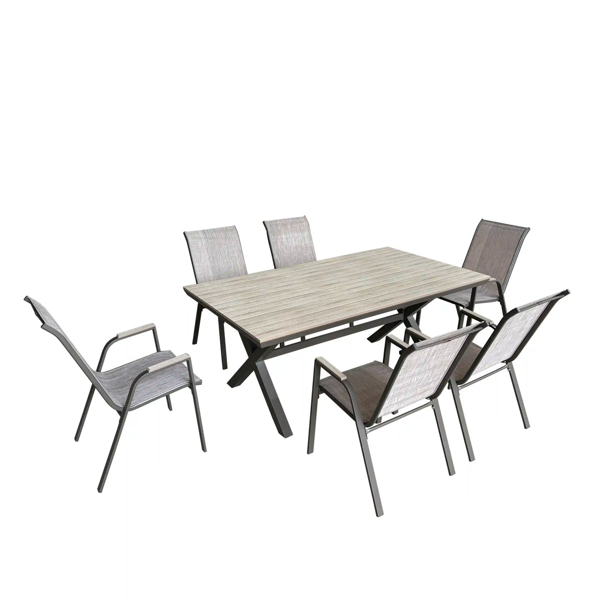 Deko Living 7 Piece Brown Outdoor Dining Chairs and Table Set  - COP30702BWN