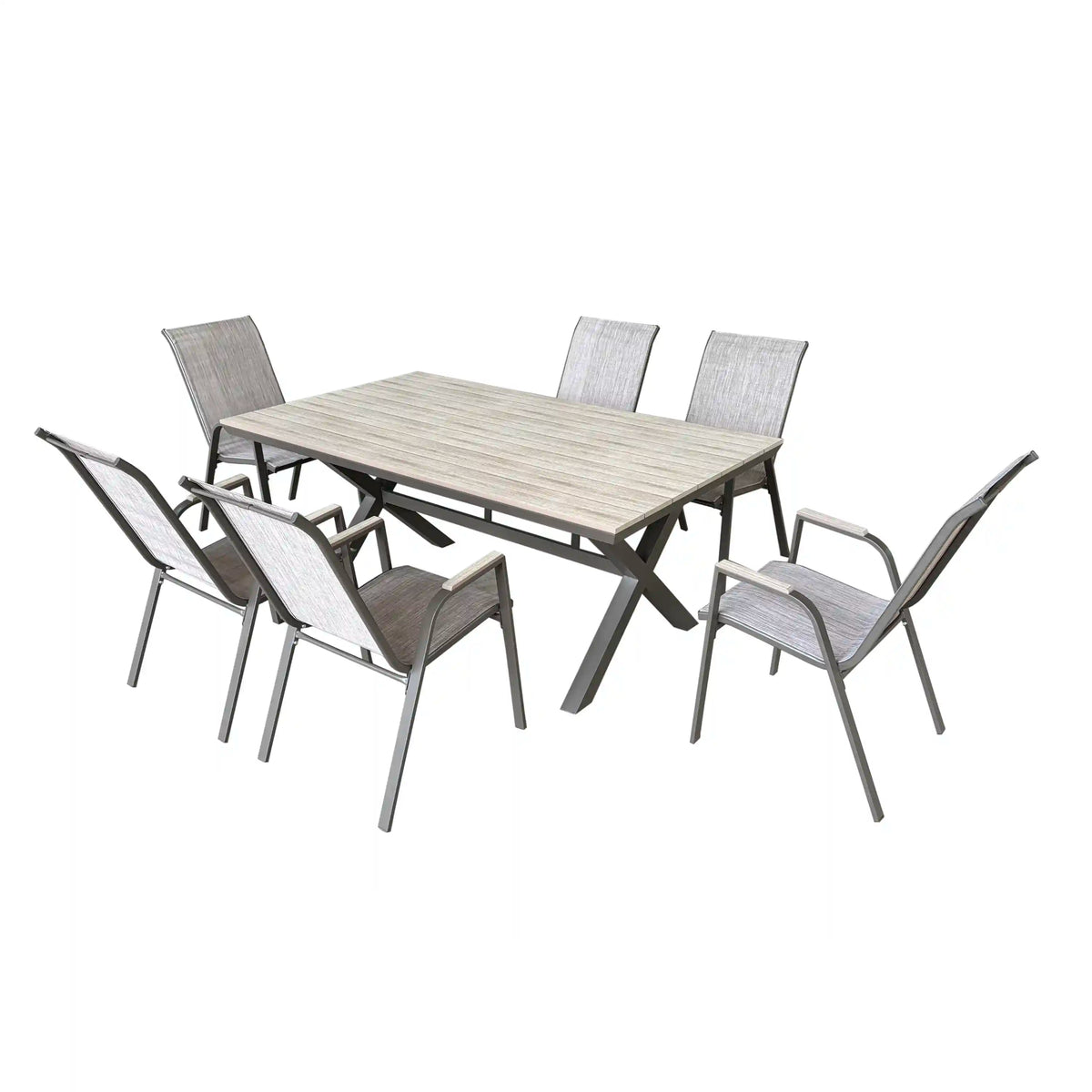 Deko Living 7 Piece Brown Outdoor Dining Chairs and Table Set  - COP30702BWN