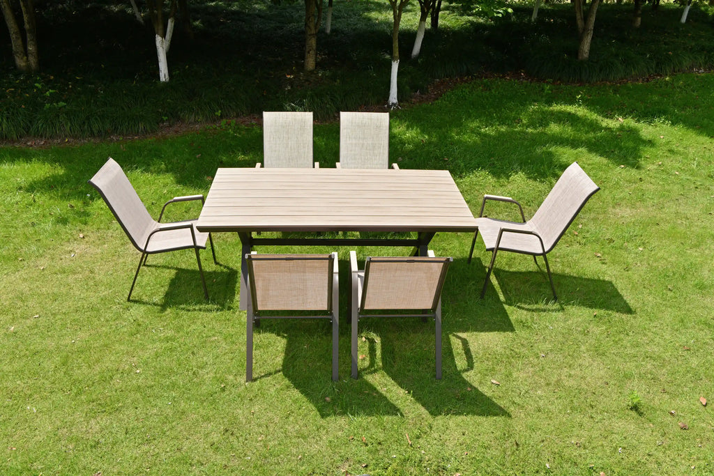 Deko Living 7 Piece Brown Outdoor Dining Chairs and Table Set  - COP30702BWN
