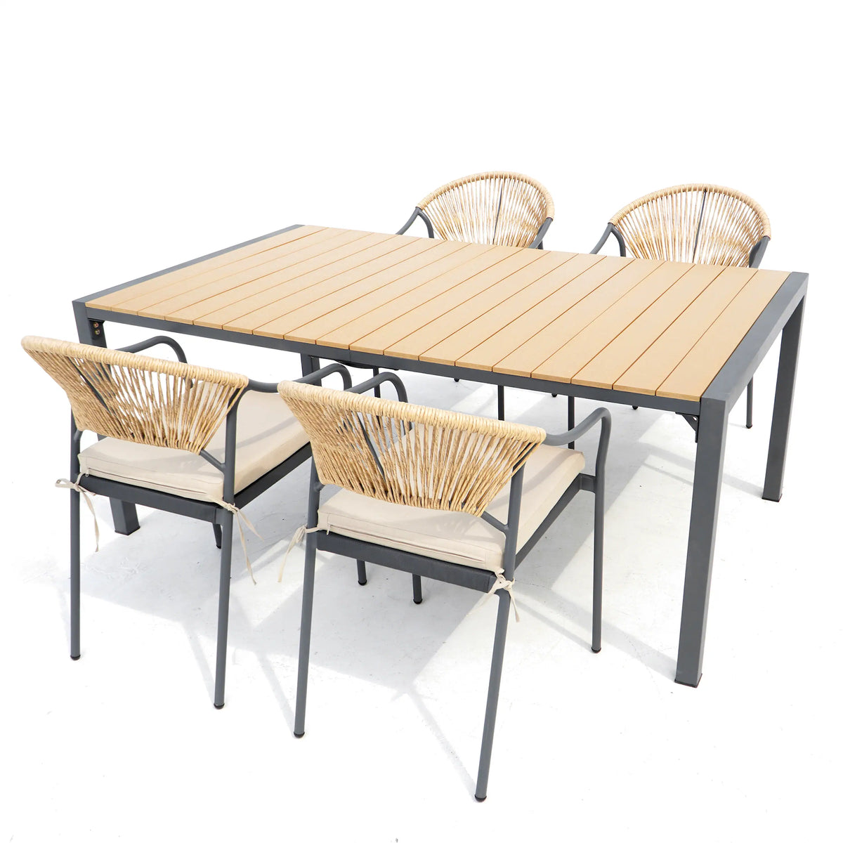 Deko Living 6 Piece Seating Yellow Outdoor Patio Dining Chairs and Table Set  - COP30703