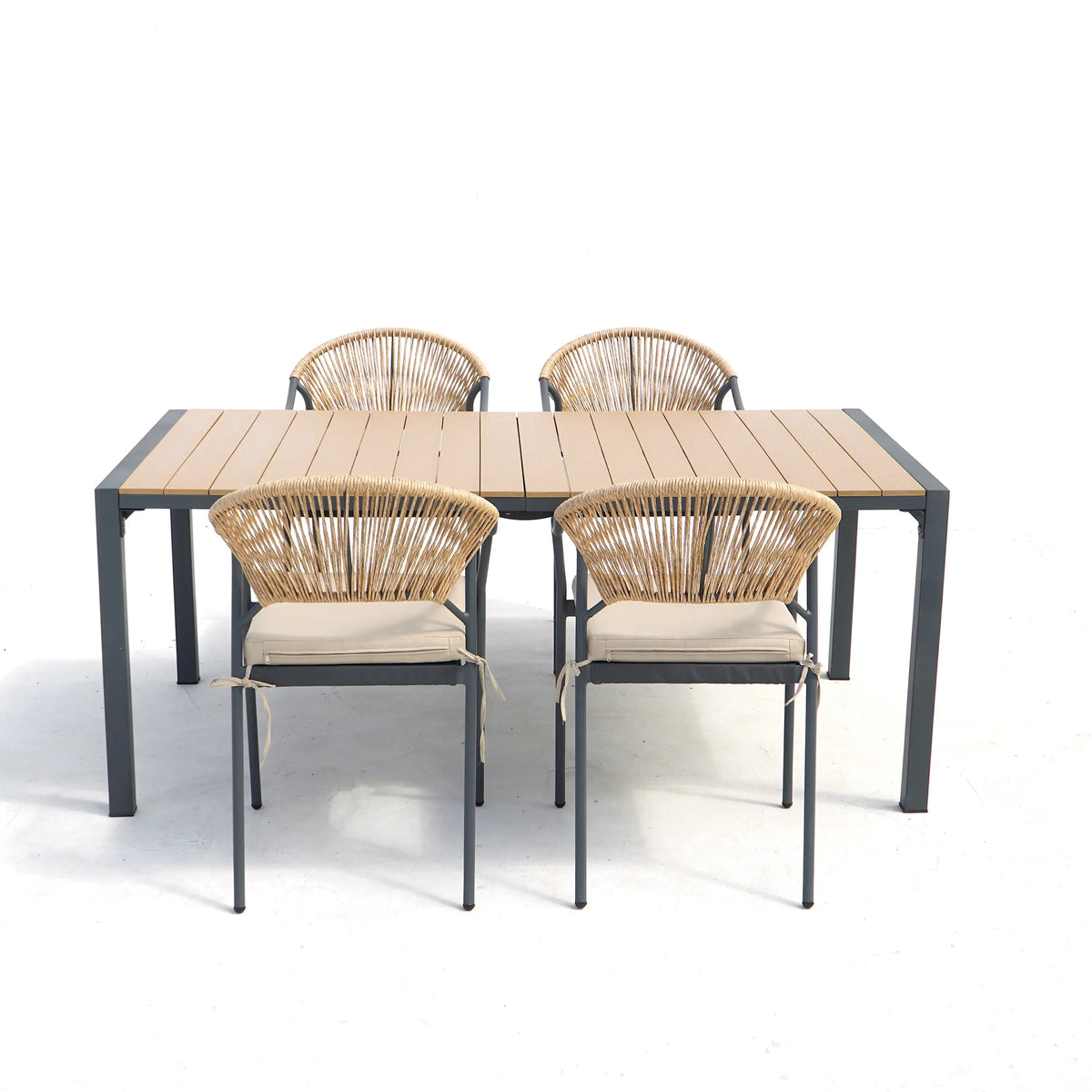 Deko Living 6 Piece Seating Yellow Outdoor Patio Dining Chairs and Table Set  - COP30703