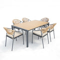 Deko Living 6 Piece Seating Yellow Outdoor Patio Dining Chairs and Table Set  - COP30703