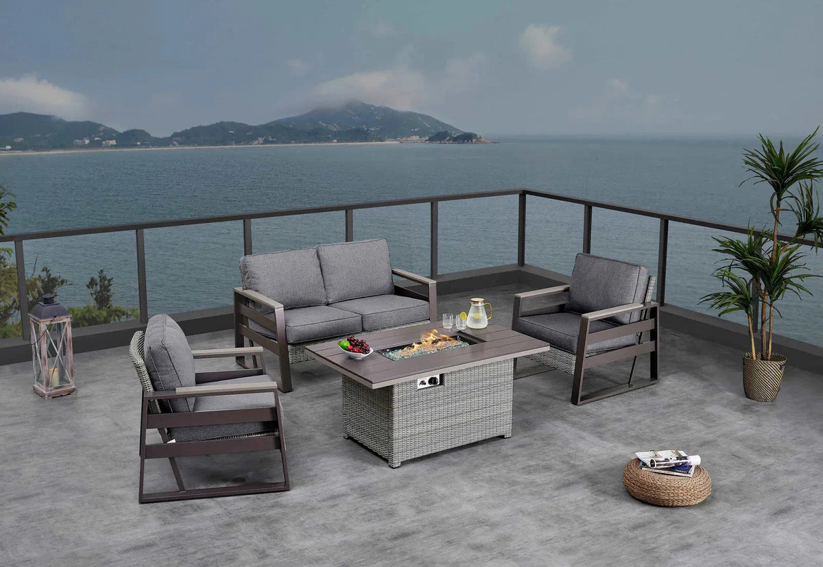 Deko Living Tricarico Outdoor Patio Set & Firepit  - COP30901