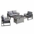 Deko Living Tricarico Outdoor Patio Set & Firepit  - COP30901