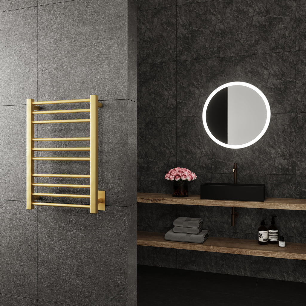 Paris Mirror Cronos Wall Mounted Electric Towel Warmer in Gold - CRONGLD10