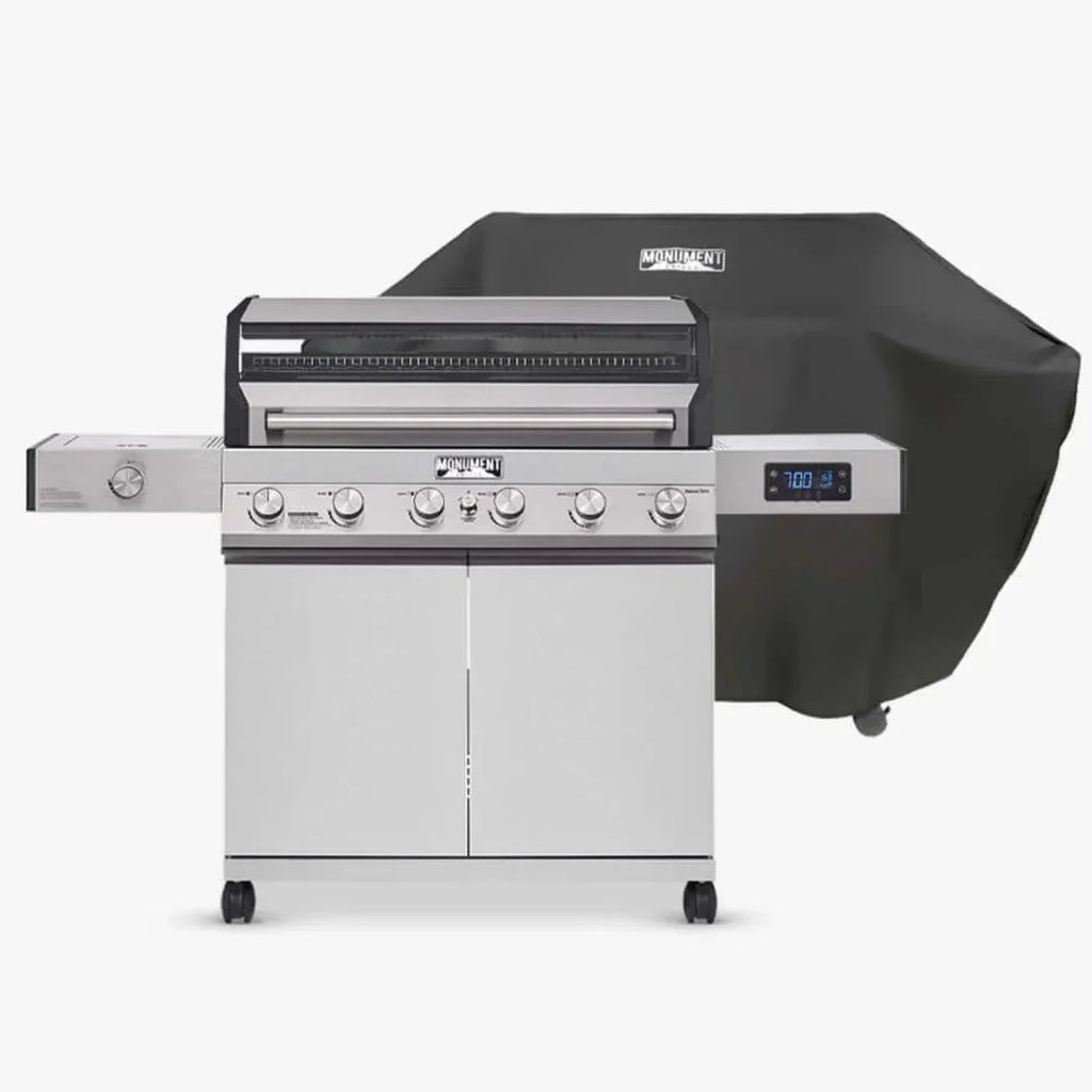 Monument Grills Denali 605 Series | 6 Burner Smart Tech Propane Gas Grill in Stainless Steel (Natural Gas Convertible) - D605