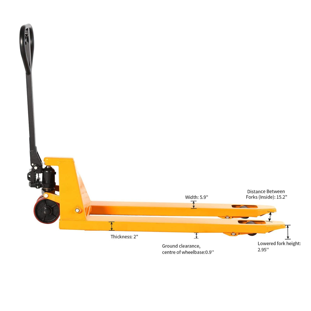 Apollolift Loading and Unloading Warehouse Pallet Forklift Hand Pallet Jack 4400lbs.48"x27" - A-1002