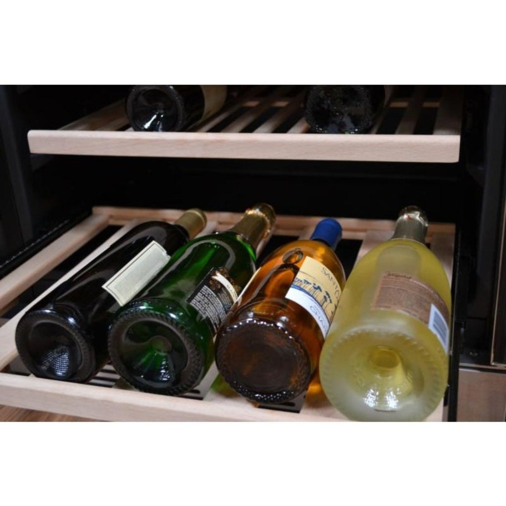 Newair - 27” 160-Bottle Dual-Zone Built-in/Freestanding Stainless Steel Wine Fridge (AWR-1600DB) - w/ Smooth Rolling Shelves