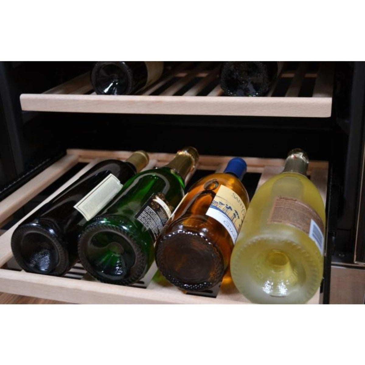 Newair - 27” 160-Bottle Dual-Zone Built-in/Freestanding Stainless Steel Wine Fridge (AWR-1600DB) - w/ Smooth Rolling Shelves
