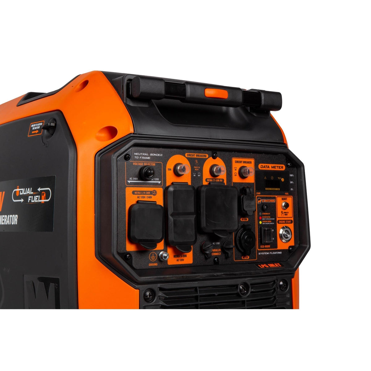 WEN DF500iX 5000-Watt Dual Fuel 120V/240V RV and EV-Ready Electric Start Portable Inverter Generator with Electric Vehicle Charging Ports - DF500iX