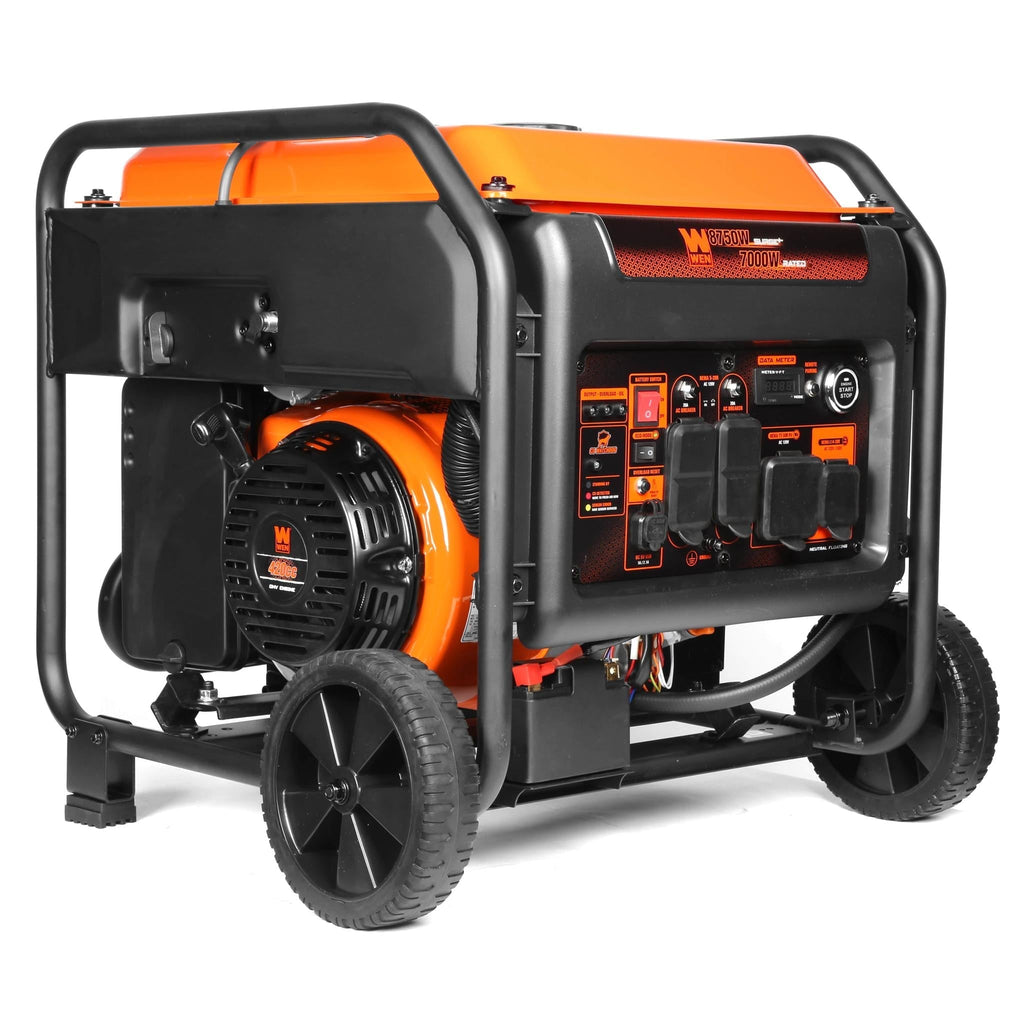 WEN DF875iX 8750-Watt RV and Transfer-Switch-Ready 120V/240V Dual Fuel Open Frame Inverter Generator with Remote Electric Start and CO Shutdown Sensor -DF875iX