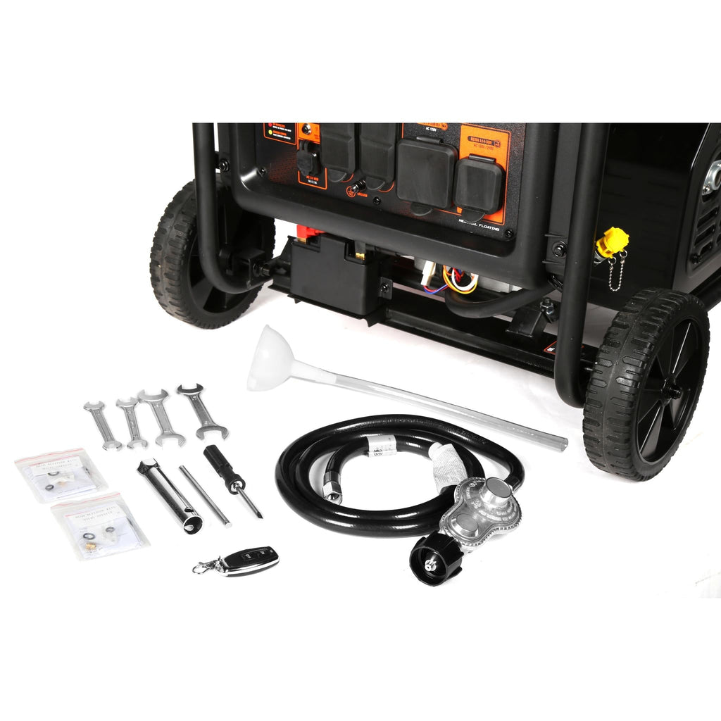 WEN DF875iX 8750-Watt RV and Transfer-Switch-Ready 120V/240V Dual Fuel Open Frame Inverter Generator with Remote Electric Start and CO Shutdown Sensor -DF875iX