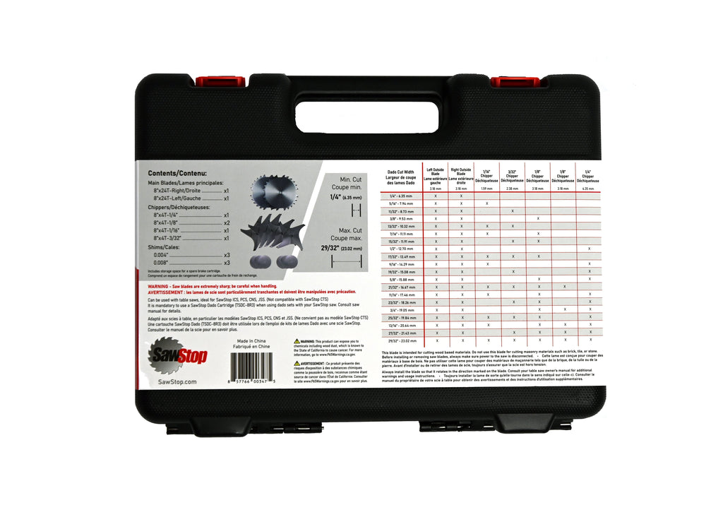 SawStop 8" Dado Set Kit - BTS-DS8-2402