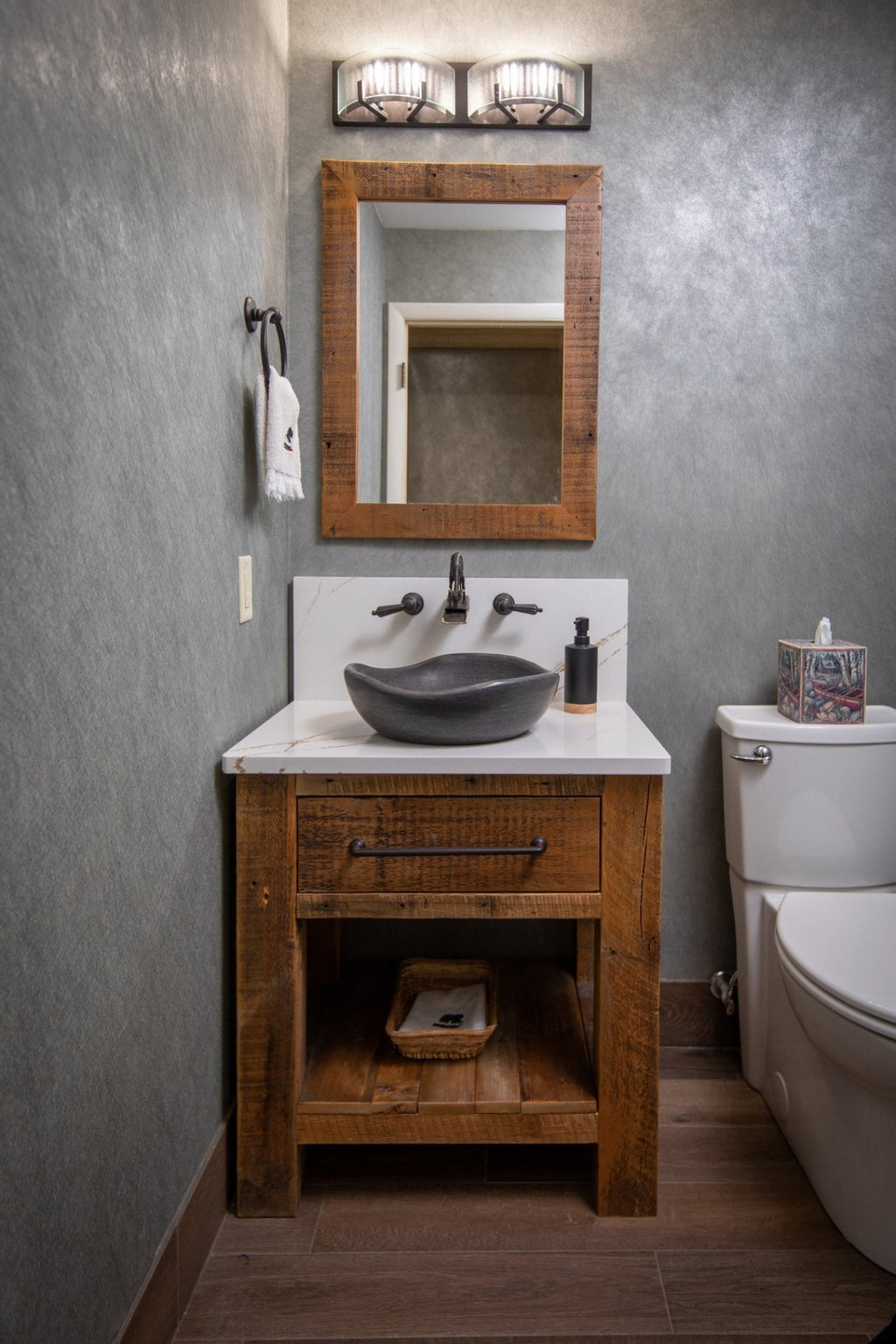 Eden Bath Black Limestone Freeform Vessel Sink - EB_S032BL-H