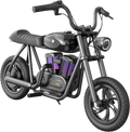 Hyper Gogo Pioneer 12 Plus Electric Kids Motorcycle Bluetooth Speaker 21.9V 160W 10 MPH 7.5 Miles - EL-MB05P-BLACK