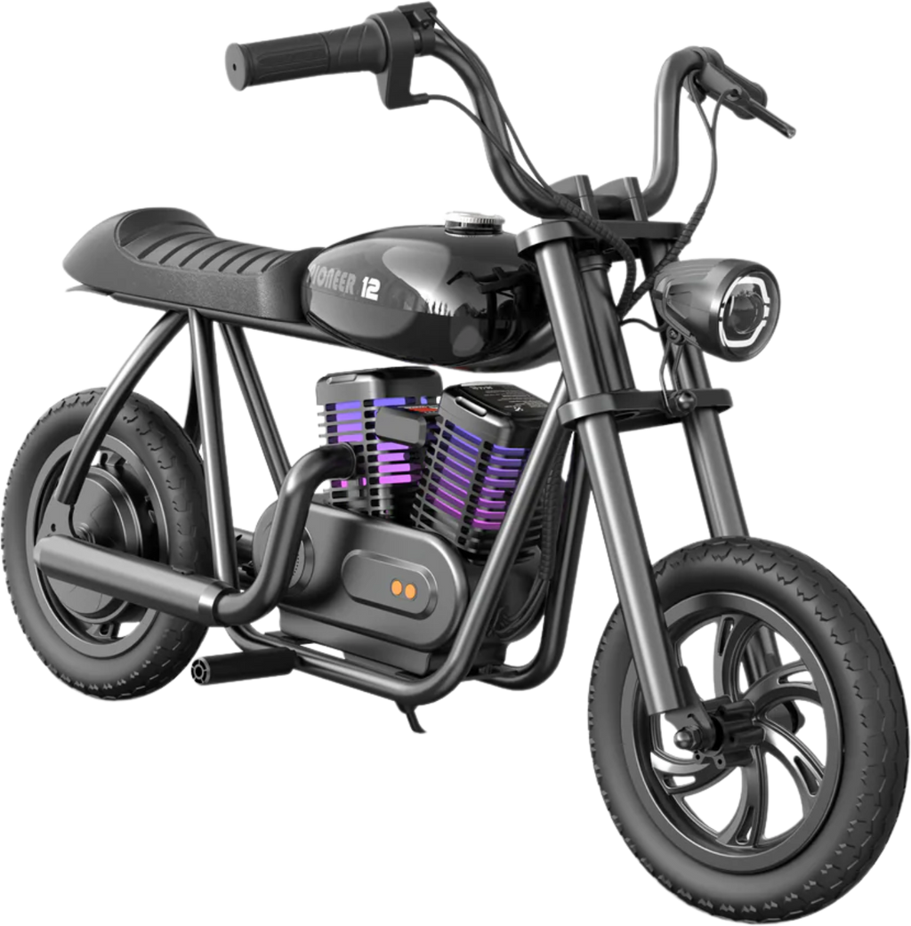 Hyper Gogo Pioneer 12 Plus Electric Kids Motorcycle Bluetooth Speaker 21.9V 160W 10 MPH 7.5 Miles EL-MB05P New - EL-MB05P-BLACK