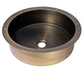 Eden Bath 15" Round Stainless Steel Undermount Bathroom Sink with Drain in Antique Gold - EB_SS050AT
