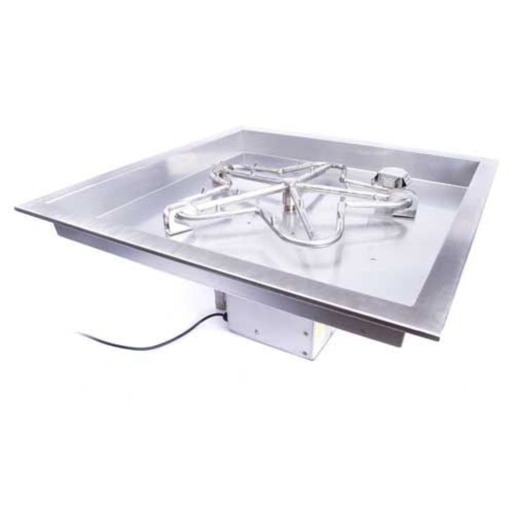 HPC 42″ Square Drop In Pan Torpedo Burner Electronic Ignition System - TOR-42FSSEI-SQBL-120VAC-NG