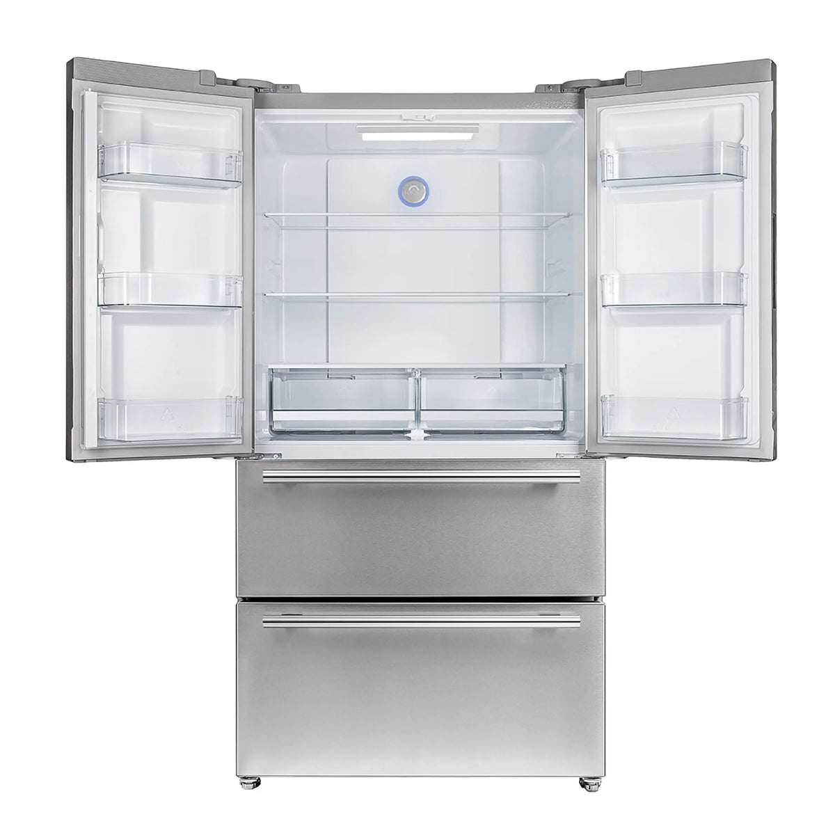 Forno 36-Inch Moena French Door Refrigerator - 19 cu.ft with Double Freezer Drawer and Ice Maker FFRBI1820-36SB -