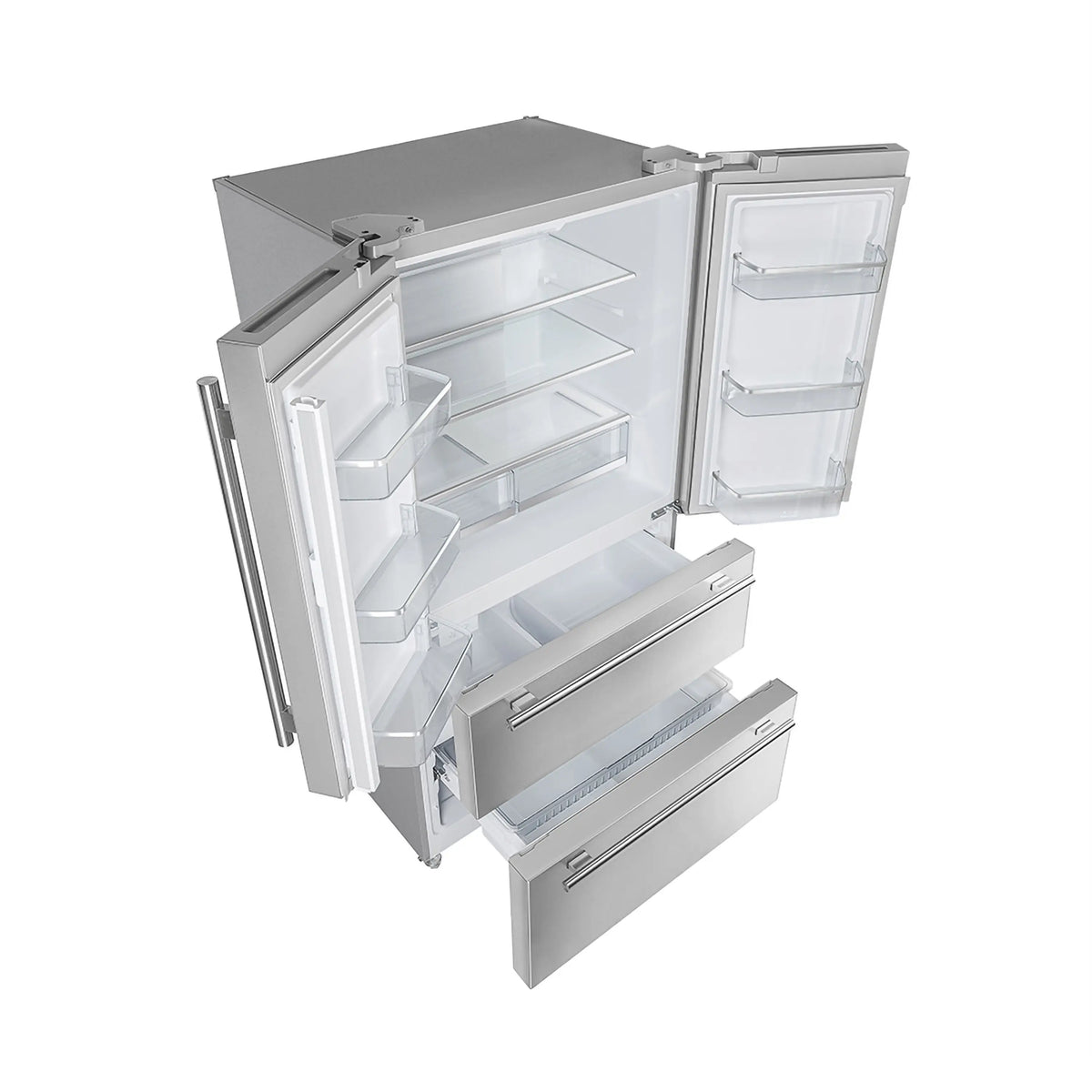 Forno 36-Inch Moena French Door Refrigerator - 19 cu.ft with Double Freezer Drawer and Ice Maker FFRBI1820-36SB -