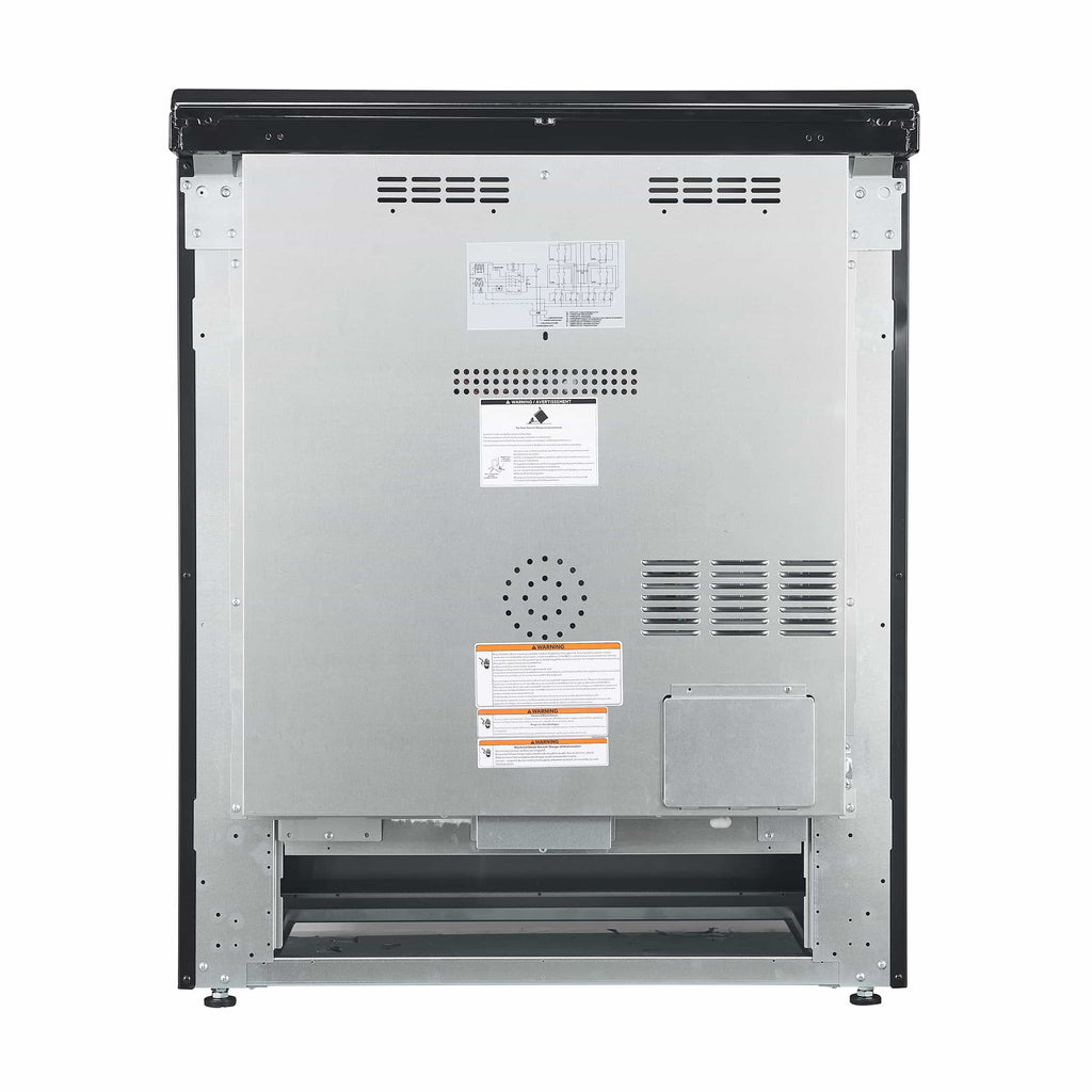 Forno 5-Piece Appliance Package - 30-Inch Electric Range, Under Cabinet Range Hood, French Door Refrigerator, Dishwasher , & Microwave Drawer in Black with Antique Brass Trim - APR5-6012-30BLK