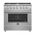 Forno Galiano 36-Inch  Gas Range with 6 Burners and Gas Convection Oven  - FFSGS6244-36