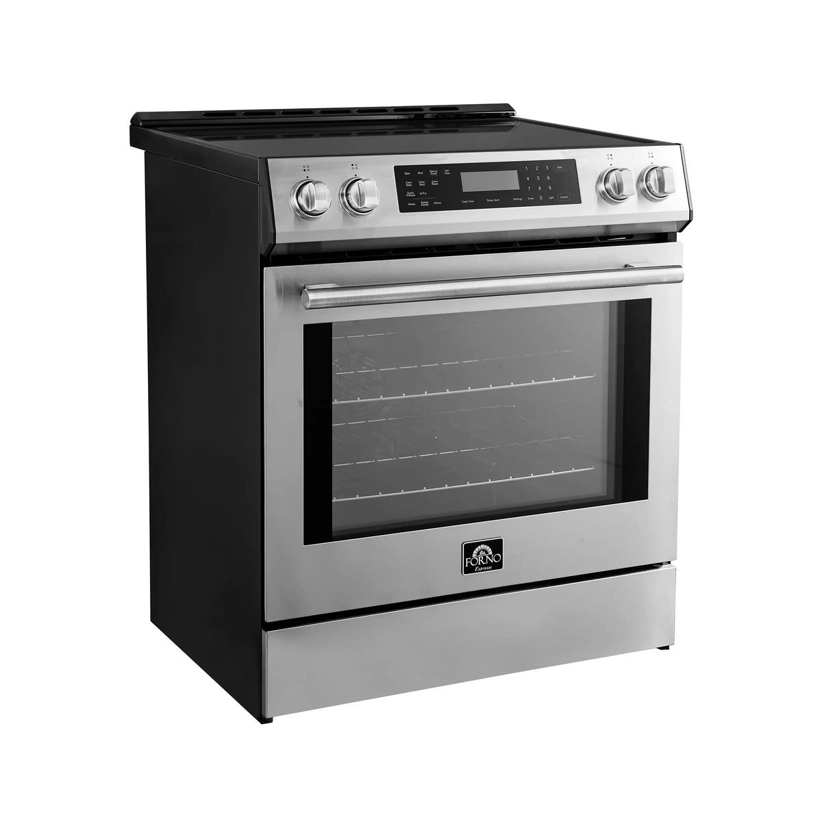 Forno 5-Piece Appliance Package - 30-Inch Induction Range, Under Cabinet Range Hood, Refrigerator with Water Dispenser, Dishwasher, and 30-Inch Microwave Drawer in Stainless Steel - APW5-905-30-MWD30