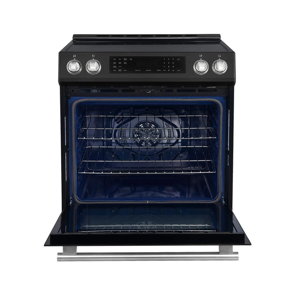 Forno 5-Piece Appliance Package - 30-Inch Induction Range, Under Cabinet Range Hood, Refrigerator, Dishwasher, and 30-Inch Microwave Oven in Black with Stainless Steel Trim - APR5-905-30BLK-MWO30