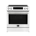 Forno Espresso Donatello 30-Inch Induction Range with Digital Display in White with Stainless Steel Handle  - FFSIN0905-30WHT
