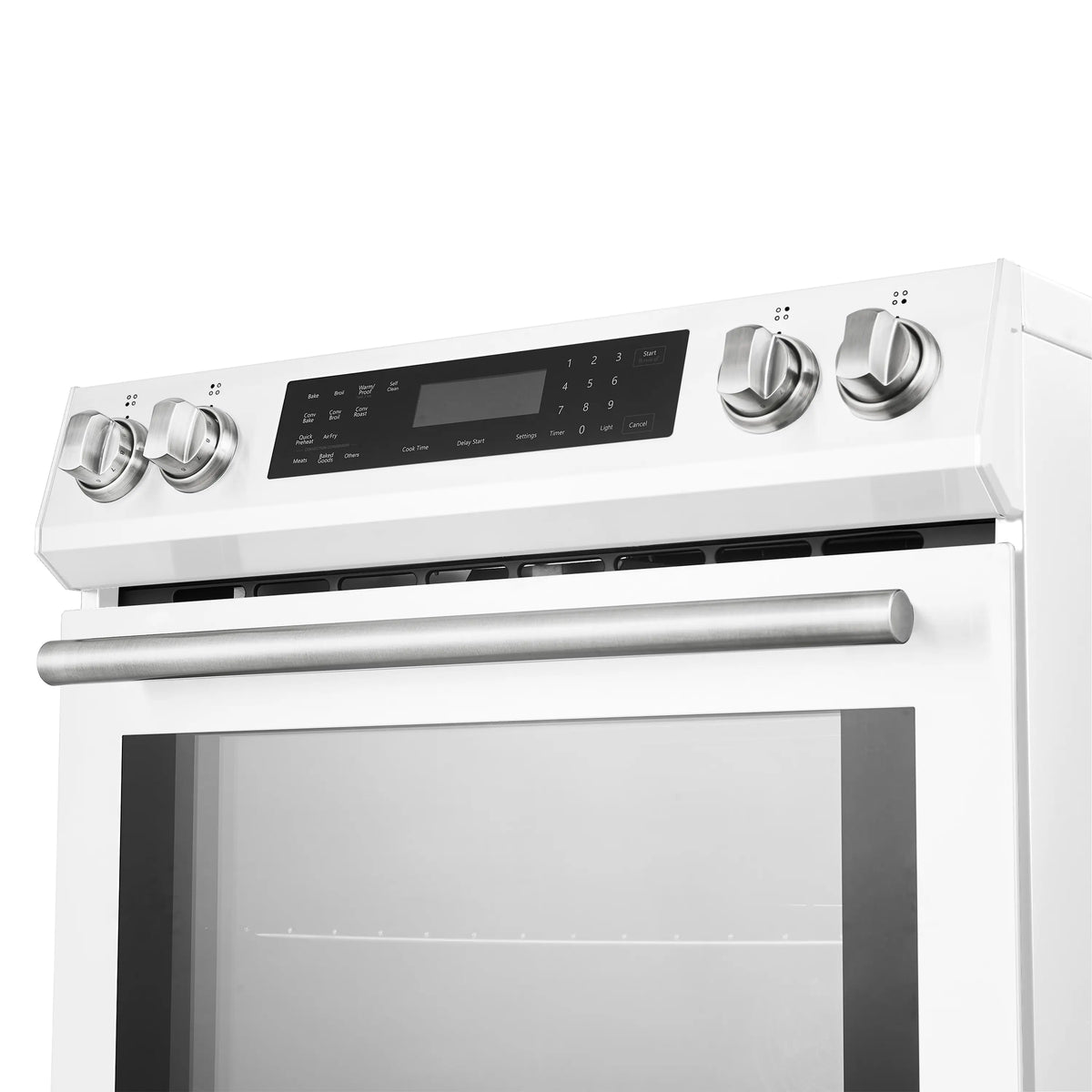 Forno 5-Piece Appliance Package - 30-Inch Inducton Range, Under Cabinet Range Hood, Refrigerator, Dishwasher, and  24-Inch Microwave Oven in White with Antique Brass Trim - APR5-905-30WHT-MWO24