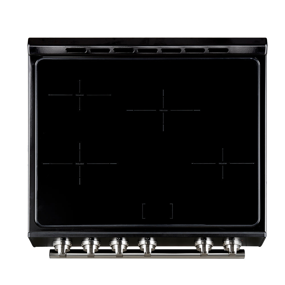 Forno 5-Piece Appliance Package - 30-Inch Induction Range, Under Cabinet Range Hood, Refrigerator with Water Dispenser, Dishwasher, and 30-Inch Microwave Drawer in Black with Stainless Steel Trim - APW5-982-30BLK-MWD30