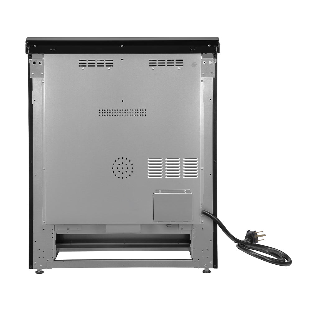 Forno 5-Piece Appliance Package - 30-Inch Induction Range, Under Cabinet Range Hood,  French Door Refrigerator with Water Dispenser, Dishwasher, and  Microwave Drawer in Black with Stainless Steel Trim - APW5-982-30BLK